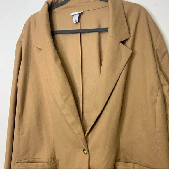 AVA & VIV Brown Plus Size One Button Neural Blazer Size 4X - Picture 3 of 12